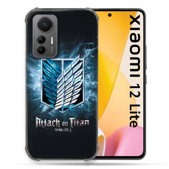 Coque Renforcée En Verre Trempé Pour Xiaomi 12 Lite Manga Attaque Titans Noir