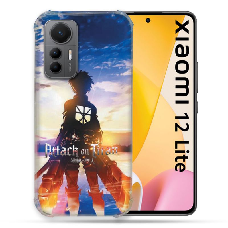Coque Renforcée En Verre Trempé Pour Xiaomi 12 Lite Manga Attaque Titans Soleil