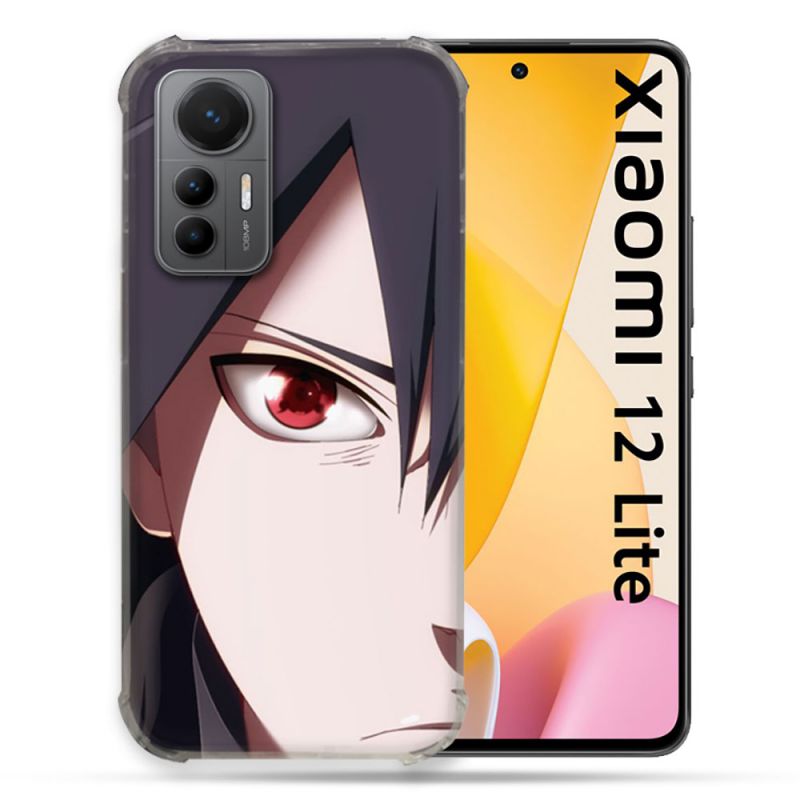 Coque Renforcée En Verre Trempé Pour Xiaomi 12 Lite Manga Naruto Sasuke visage