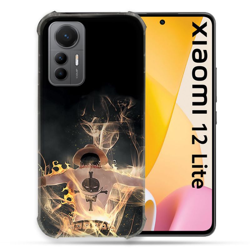 Coque Renforcée En Verre Trempé Pour Xiaomi 12 Lite Manga One Piece Ace Noir