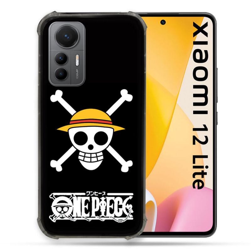 Coque Renforcée En Verre Trempé Pour Xiaomi 12 Lite Manga One Piece Tete de Mort
