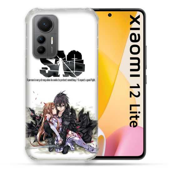 Coque Renforcée En Verre Trempé Pour Xiaomi 12 Lite Manga SAO sword Art Online Blanc