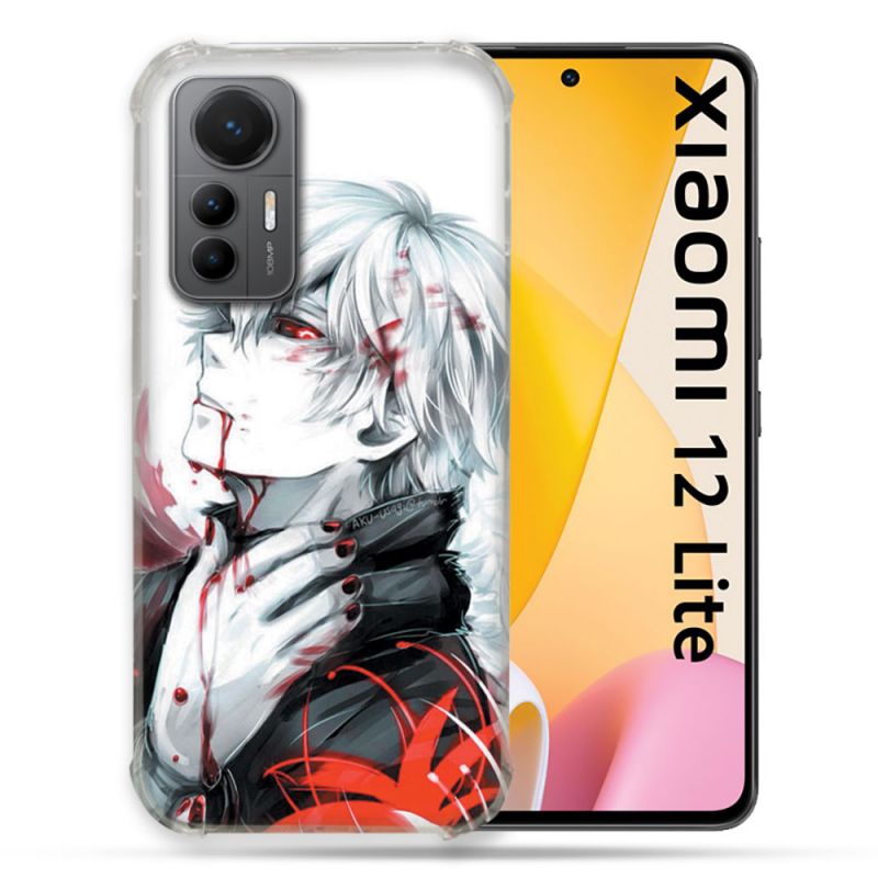 Coque Renforcée En Verre Trempé Pour Xiaomi 12 Lite Manga Tokyo Ghoul Kaneki Blanc