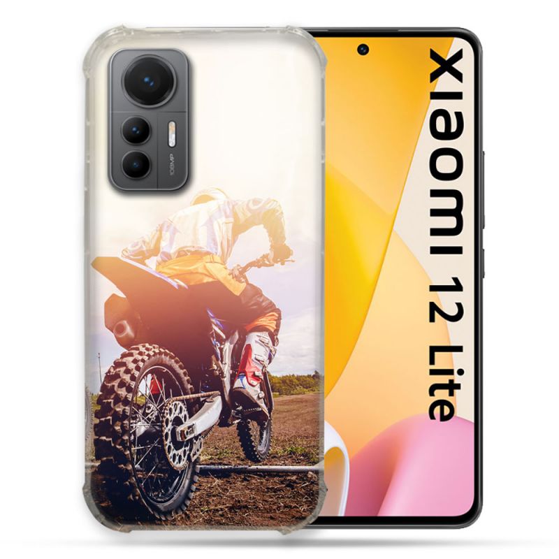 Coque Renforcée En Verre Trempé Pour Xiaomi 12 Lite Moto Cross Soleil