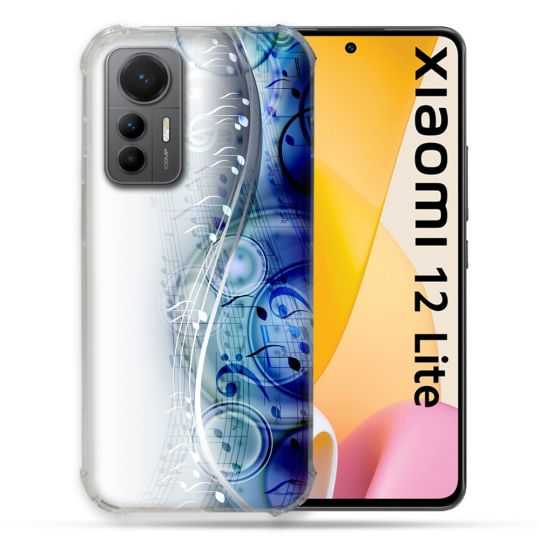 Coque Renforcée En Verre Trempé Pour Xiaomi 12 Lite Musique Partition Vague