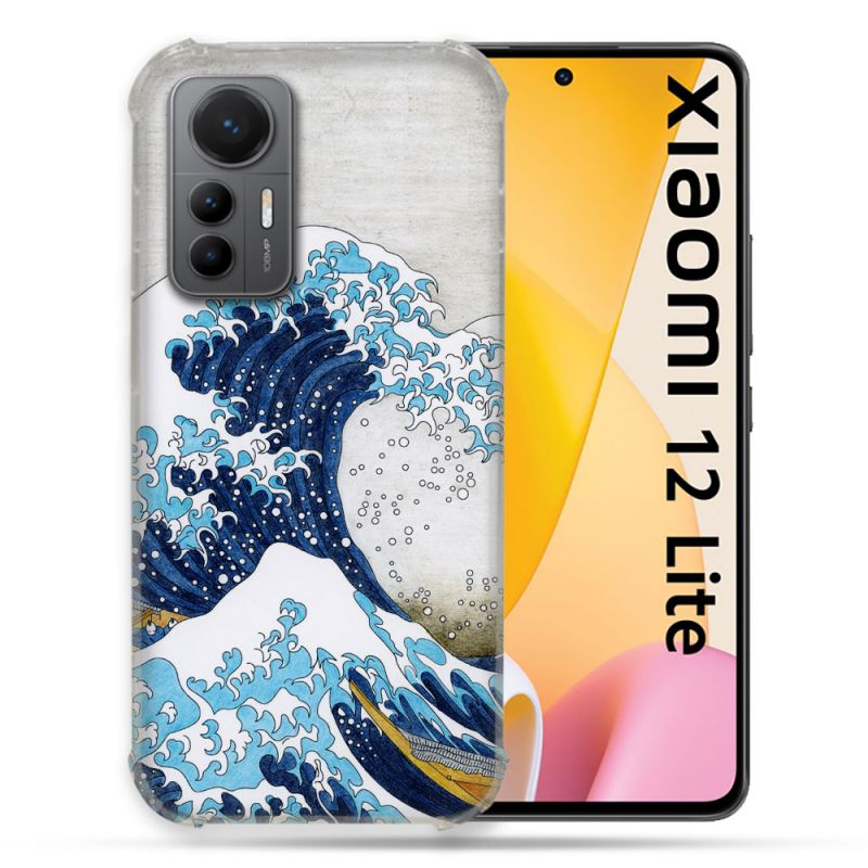 Coque Renforcée En Verre Trempé Pour Xiaomi 12 Lite Peinture La Grande Vague