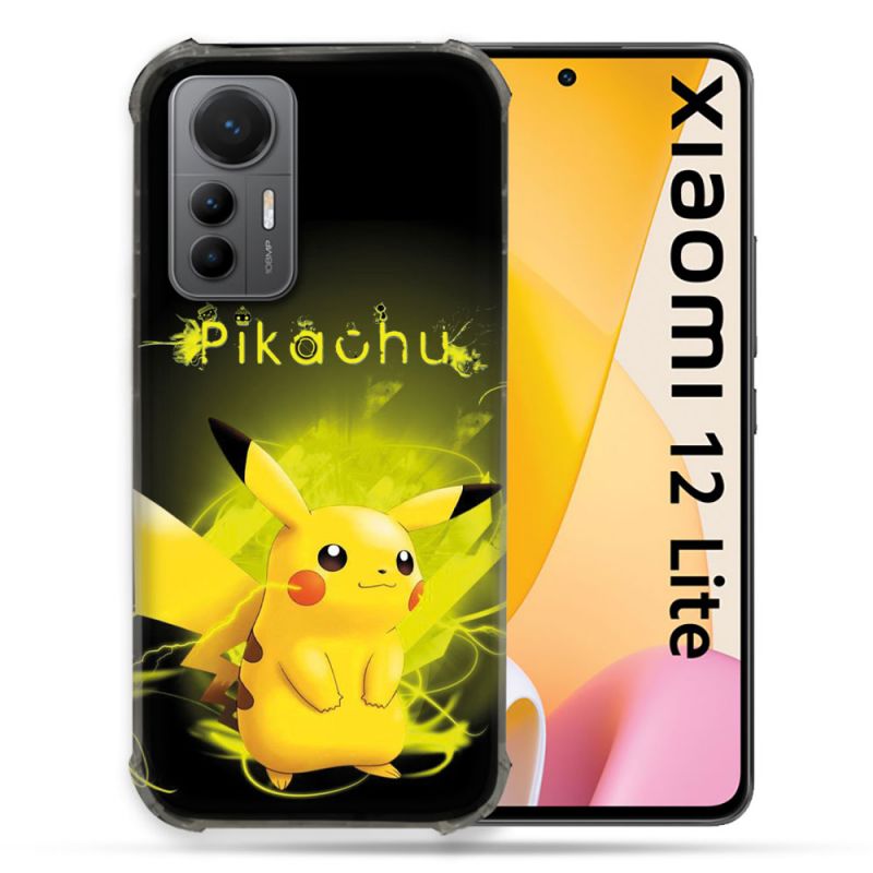Coque Renforcée En Verre Trempé Pour Xiaomi 12 Lite Pokemon Pikachu Eclair
