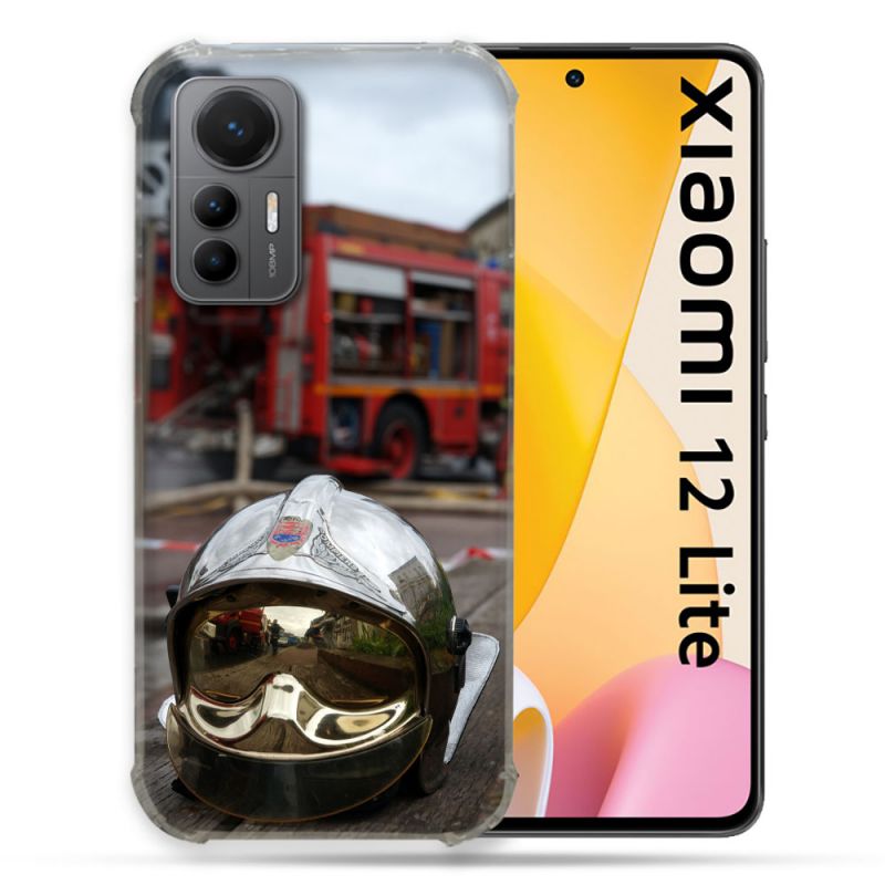 Coque Renforcée En Verre Trempé Pour Xiaomi 12 Lite Pompier Casque Camion