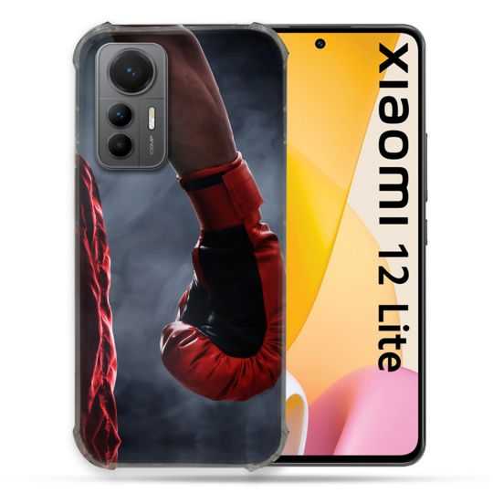 Coque Renforcée En Verre Trempé Pour Xiaomi 12 Lite Sport Boxe Gant Rouge