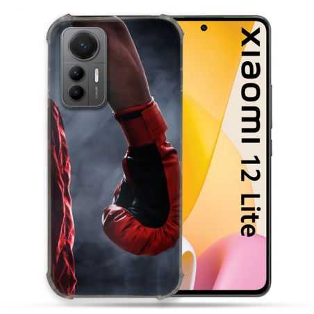 Coque Renforcée En Verre Trempé Pour Xiaomi 12 Lite Sport Boxe Gant Rouge
