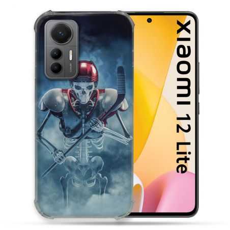 Coque Renforcée En Verre Trempé Pour Xiaomi 12 Lite Sport Hockey Squelette