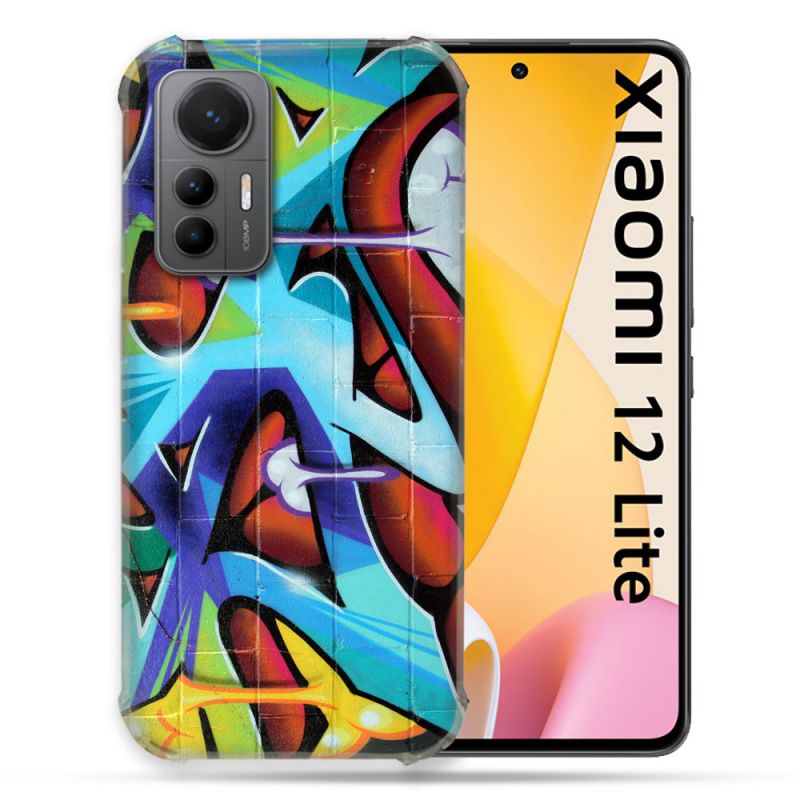 Coque Renforcée En Verre Trempé Pour Xiaomi 12 Lite Street Art Graf Color