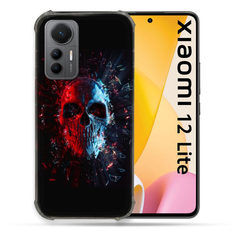 Coque Renforcée En Verre Trempé Pour Xiaomi 12 Lite Tete de Mort Deflagration