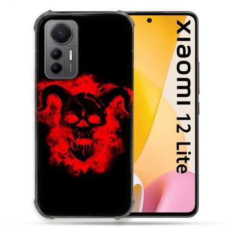 Coque Renforcée En Verre Trempé Pour Xiaomi 12 Lite Tete de Mort Diable