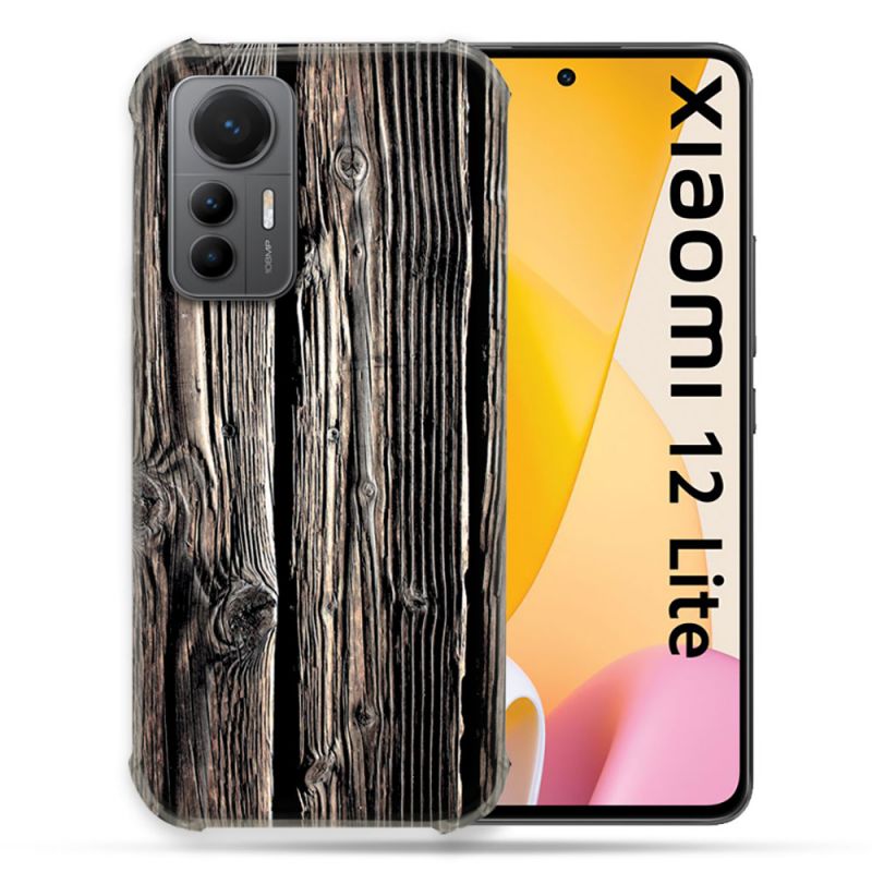 Coque Renforcée En Verre Trempé Pour Xiaomi 12 Lite Texture Bois