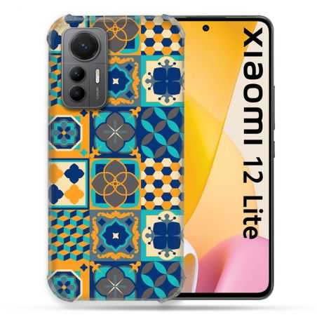 Coque Renforcée En Verre Trempé Pour Xiaomi 12 Lite Texture Carreau Ciment Orange