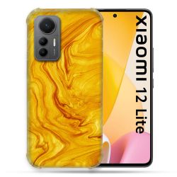 Coque Renforcée En Verre Trempé Pour Xiaomi 12 Lite Texture Marbre Jaune