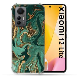 Coque Renforcée En Verre Trempé Pour Xiaomi 12 Lite Texture Marbre Vert