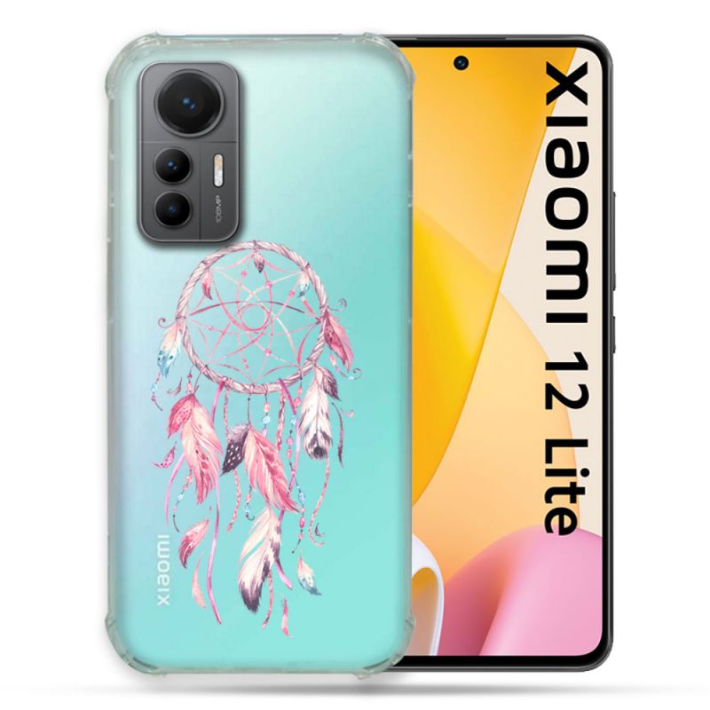 Coque Renforcée En Verre Trempé Transparente Pour Xiaomi 12 Lite Attrape Reve Rose