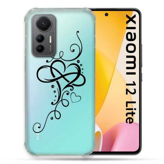 Coque Renforcée En Verre Trempé Transparente Pour Xiaomi 12 Lite Cœur infini