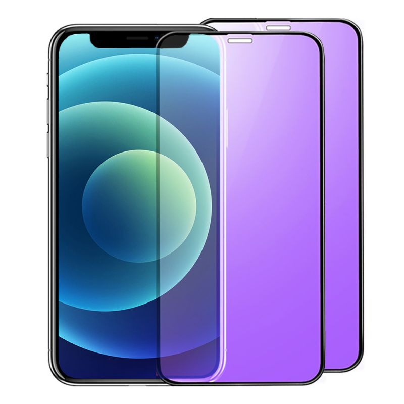 2 x Verre trempé 3D Vitre Protection écran Anti Lumière Bleue Blue light Pour Iphone 12 / 12 Pro