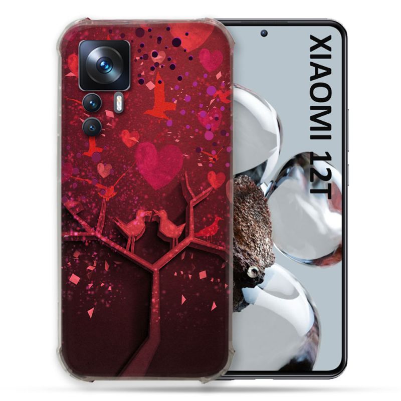 Coque Renforcée En Verre Trempé Pour Xiaomi 12T Amour Arbre