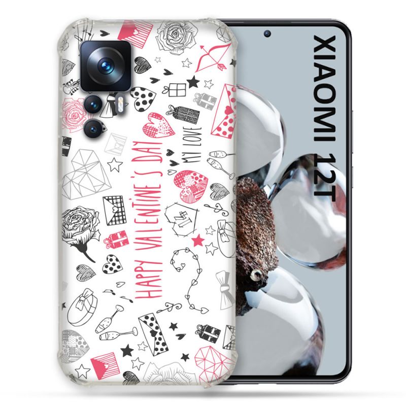 Coque Renforcée En Verre Trempé Pour Xiaomi 12T Amour Valentines