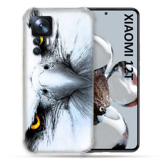 Coque Renforcée En Verre Trempé Pour Xiaomi 12T Animal Aigle Royal Blanc