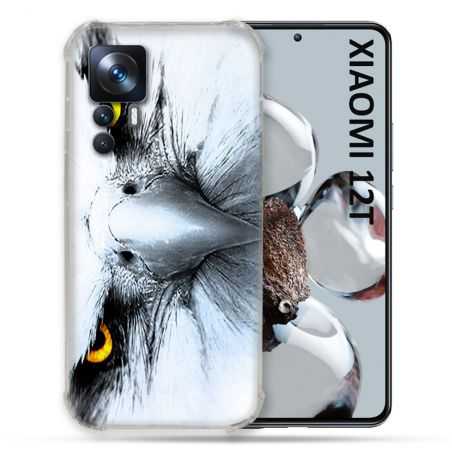 Coque Renforcée En Verre Trempé Pour Xiaomi 12T Animal Aigle Royal Blanc