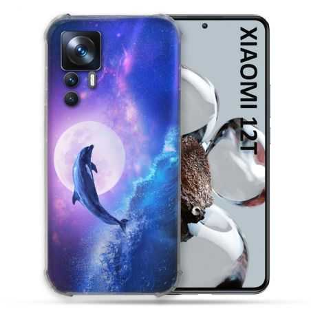 Coque Renforcée En Verre Trempé Pour Xiaomi 12T Animal Dauphin Vague