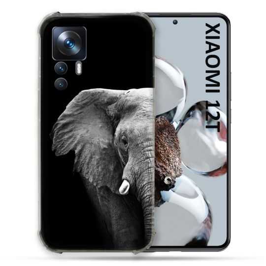 Coque Renforcée En Verre Trempé Pour Xiaomi 12T Animal Elephant Noir