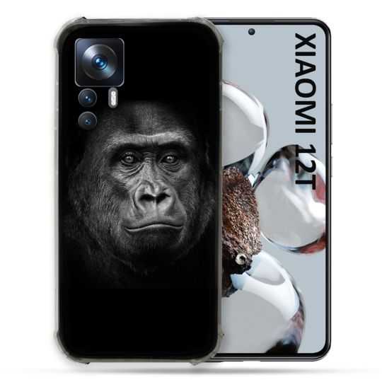 Coque Renforcée En Verre Trempé Pour Xiaomi 12T Animal Gorille Noir