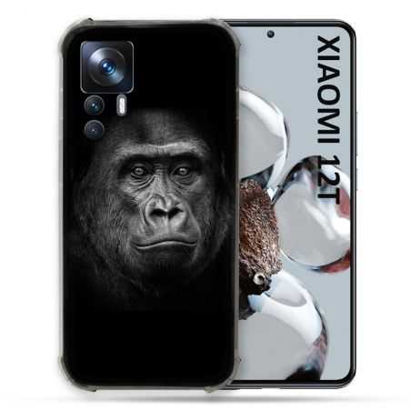 Coque Renforcée En Verre Trempé Pour Xiaomi 12T Animal Gorille Noir