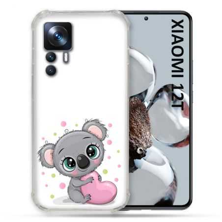 Coque Renforcée En Verre Trempé Pour Xiaomi 12T Animal Koala Cœur