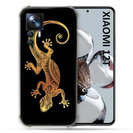 Coque Renforcée En Verre Trempé Pour Xiaomi 12T Animal Lezard Noir