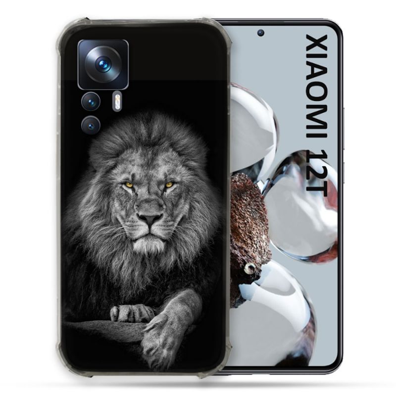 Coque Renforcée En Verre Trempé Pour Xiaomi 12T Animal Lion Majestueux