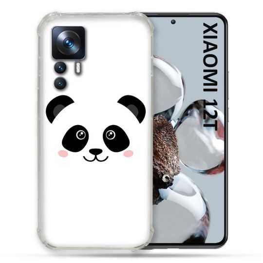 Coque Renforcée En Verre Trempé Pour Xiaomi 12T Animal Panda Blanc