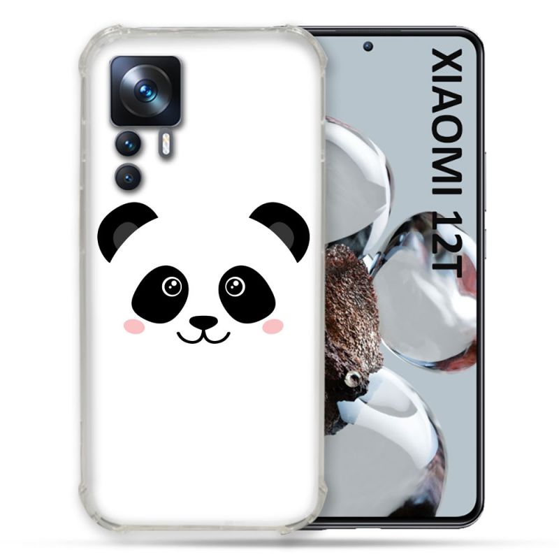 Coque Renforcée En Verre Trempé Pour Xiaomi 12T Animal Panda Blanc