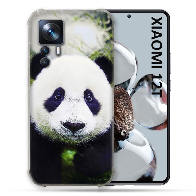 Coque Renforcée En Verre Trempé Pour Xiaomi 12T Animal Panda Color
