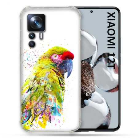 Coque Renforcée En Verre Trempé Pour Xiaomi 12T Animal Perroquet Jaune