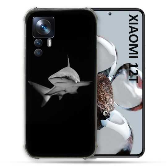 Coque Renforcée En Verre Trempé Pour Xiaomi 12T Animal Requin Sombre