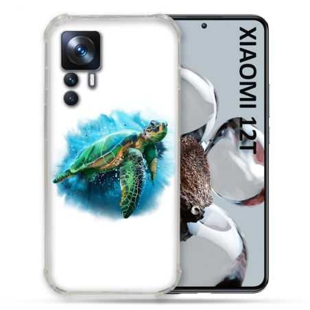 Coque Renforcée En Verre Trempé Pour Xiaomi 12T Animal Tortue Blanche multicolore