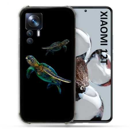 Coque Renforcée En Verre Trempé Pour Xiaomi 12T Animal Tortue Noire multicolore