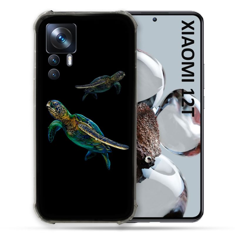 Coque Renforcée En Verre Trempé Pour Xiaomi 12T Animal Tortue Noire multicolore