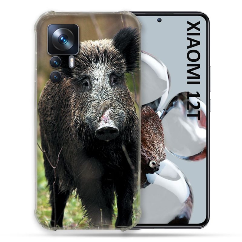 Coque Renforcée En Verre Trempé Pour Xiaomi 12T Chasse Sanglier bois