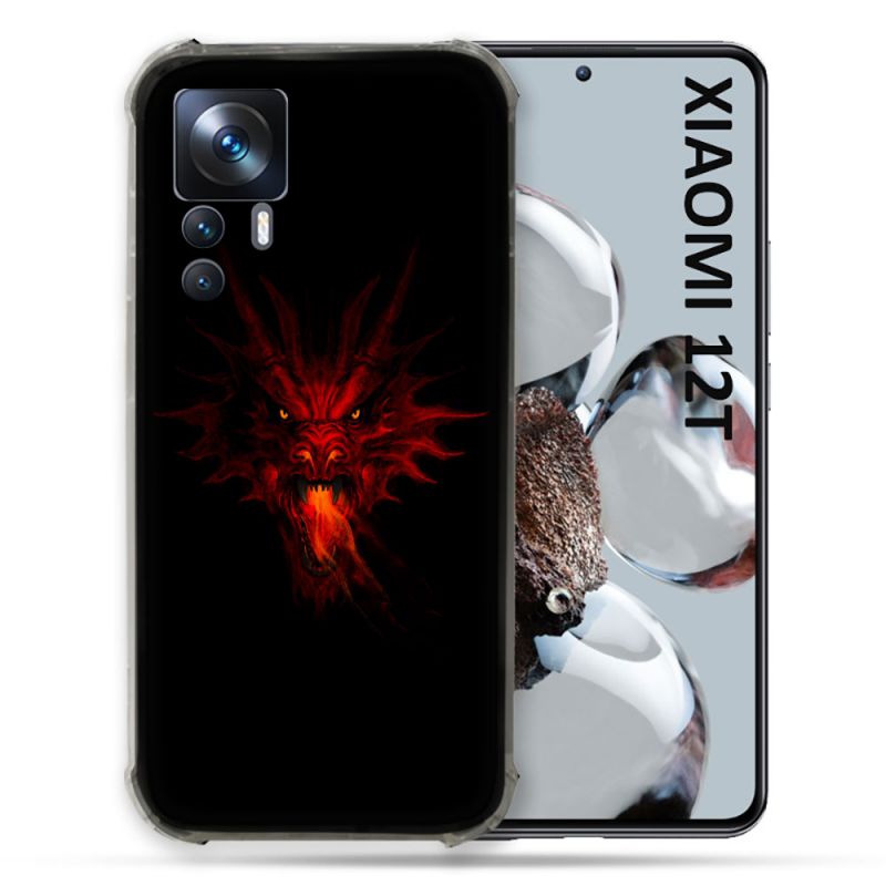 Coque Renforcée En Verre Trempé Pour Xiaomi 12T Fantastique Dragon Feu