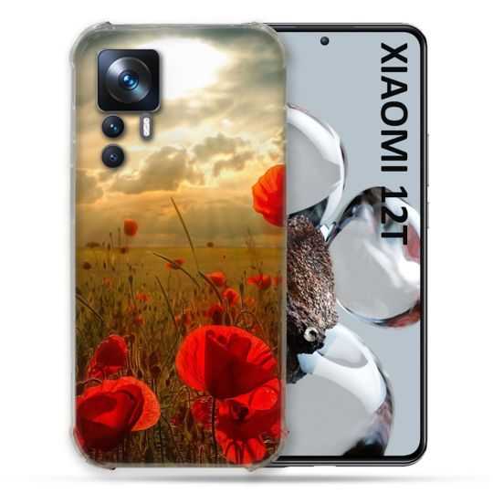 Coque Renforcée En Verre Trempé Pour Xiaomi 12T Fleur Coquelicot