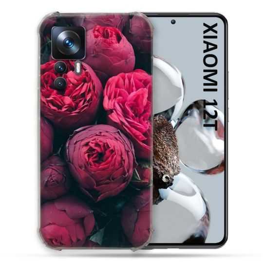 Coque Renforcée En Verre Trempé Pour Xiaomi 12T Fleur Pivoine