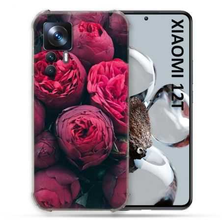 Coque Renforcée En Verre Trempé Pour Xiaomi 12T Fleur Pivoine