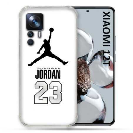 Coque Renforcée En Verre Trempé Pour Xiaomi 12T Jordan 23 Blanc